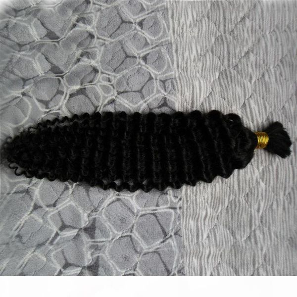 

10"-26" mongolian kinky curly hair bulk afro kinky curly braiding hair 100g mongolian afro kinky curly human braiding hair bulk 1p, Black