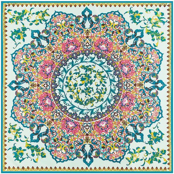 

100% шелковый шарф женщины ретро цветочный печати деревящиеся женские фулярные квадратные шарфы бандана офис леди оголовье мусульманская обе, Black