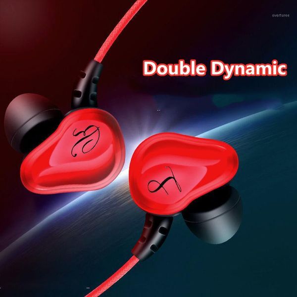 

in-ear 3.5mm jack earphone for smartphone universal sport music double dynamic hadphones wired control with mic headset1