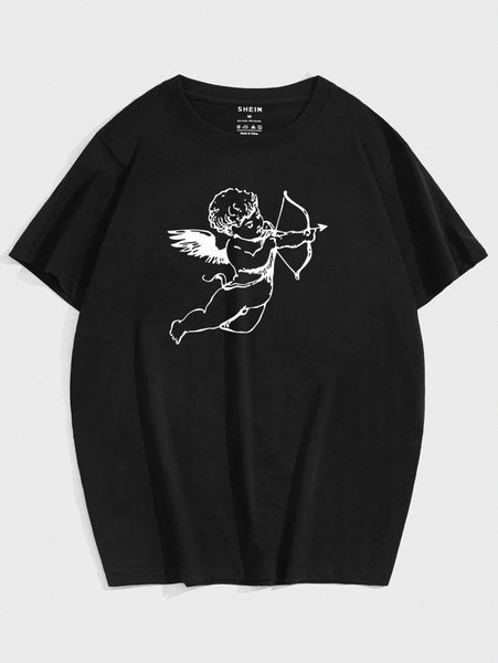 

men cupid print tee s6hy#, White;black