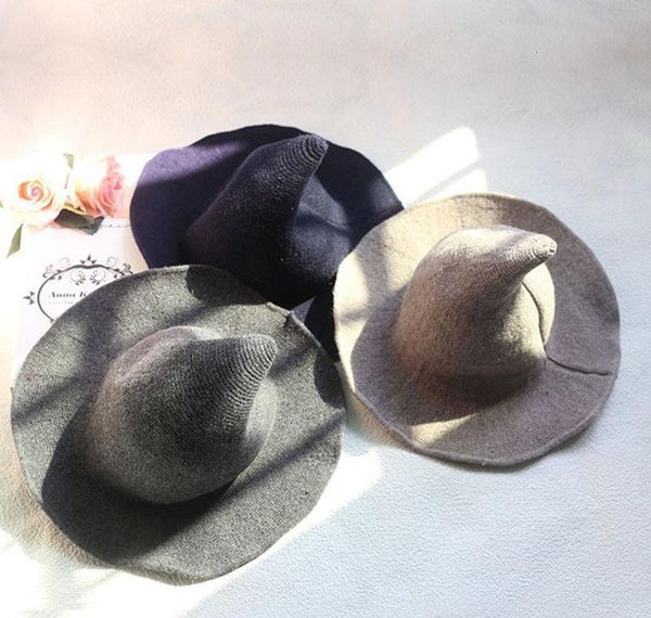 

2019 women modern witch wool hat foldable costume sharp pointed wool felt halloween party hats jllfon sport77777