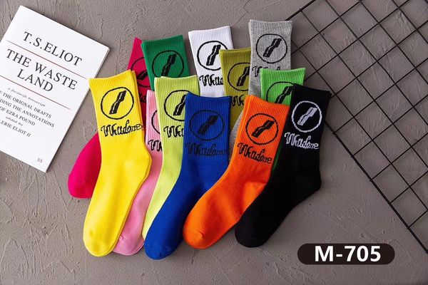 

ciirn 20 new fashion brand children's small w letter family middle high color and socks women's middle high socks, White;pink