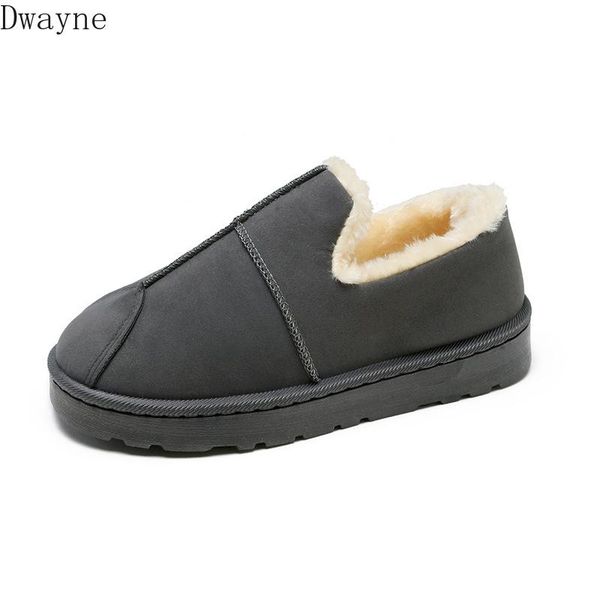 

korean version of warm winter plus fluffy shoes flat lazy bread shoes women, Black
