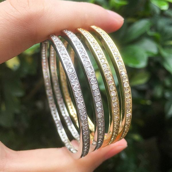 

2pairs fashion earrings big hoop round earrings white zirconia gold silver cubic zirconia micro pave simple cz1, Golden;silver