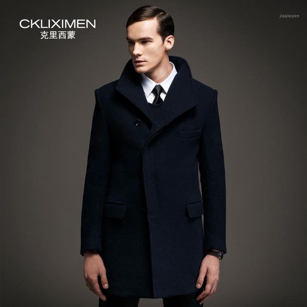 

menswear winter coat male long windbreaker all-match men's high-end brand woolen trench coat outerwear 2020 new arrival1, Tan;black