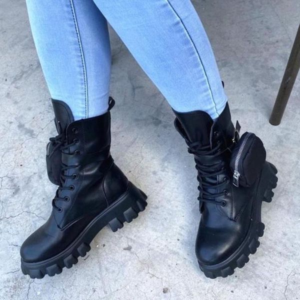 

sorphio brand fashion chunky female ankle boots designer bags platform boots women casual autumn shoes woman, Black