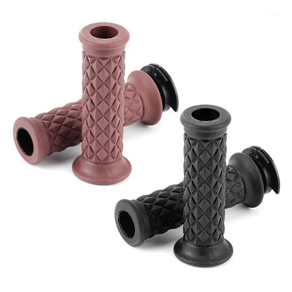 

2pcs 7/8in 22mm motorcycle handlebar handle grip retro style anti-slip handlebar modified riding parts1