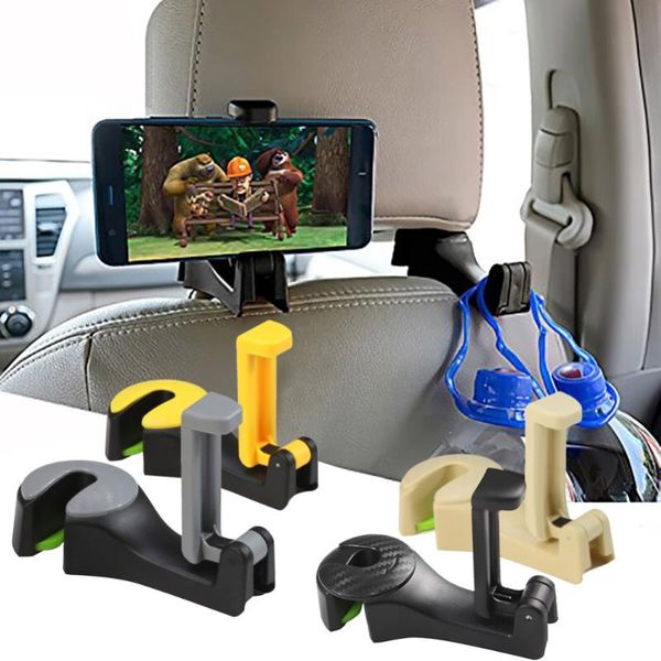 

car seat back hooks bags hanger holder organizer phone stand mount automobiles headrest storage hooks clips universal #280687