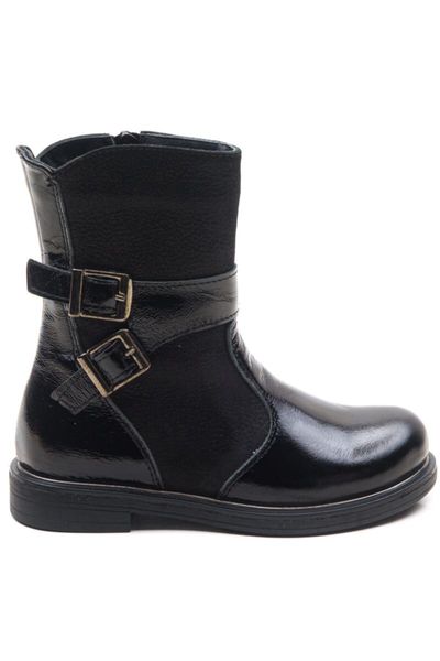 

boots girl black leather orthopedic boot, size 26-30, winter boots, children season kids, Black;grey