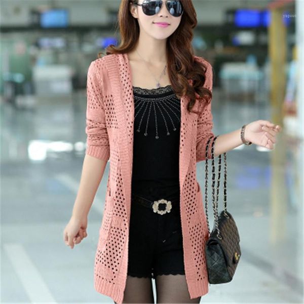 

2019 spring women hooded cardigan female long sleeve knitted cardigans feminino plus size pocket cardigan pz15451, White