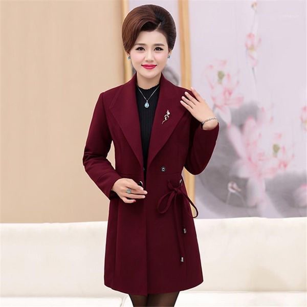

autumn women outerwear 2018 new temperament 40-50 years old loose female windbreaker one button medium long ladies trench cw1881, Tan;black