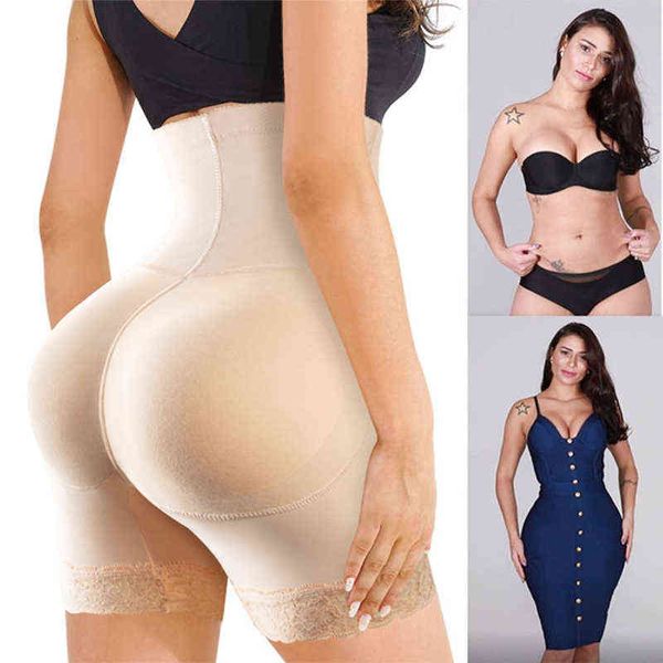 Fake Ass Nahtlose Frauen Body Shaper Abnehmen Höschen Shapewear Hüfte Enhancer Booty Pad Push Up Butt Lifter Hohe Taille Unterwäsche Y220311