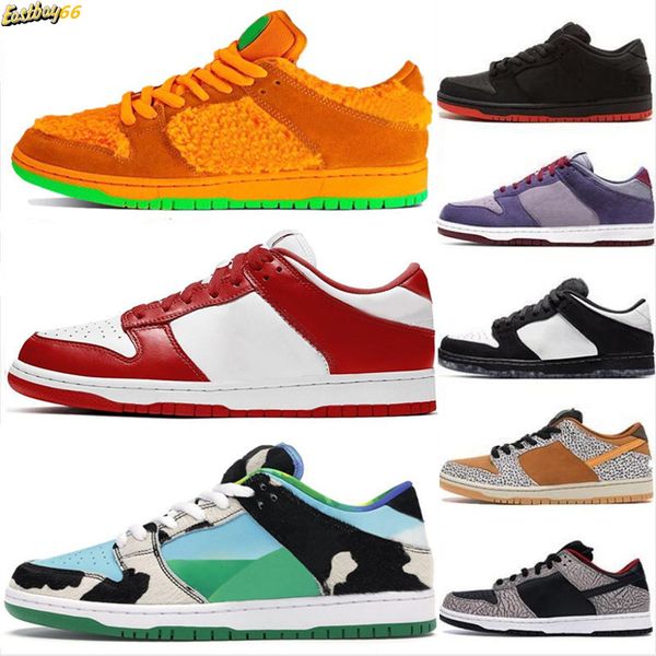 

скидка низкий dunky желтый оранжевый медведь коренастый dunky платформы повседневная обувь travis scotts varsity royal black white cement бе