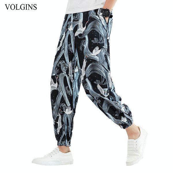 

streetwear chinese style printed harem pants men cargo tactical hip hop pant casual camo trousers multi pocket 2020 spring