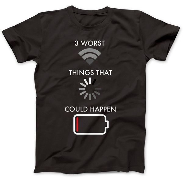 

man t-shirt 3 worst things that could happen wifi t-shirt 100% premium cotton dead battery sport hooded sweatshirt hoodie