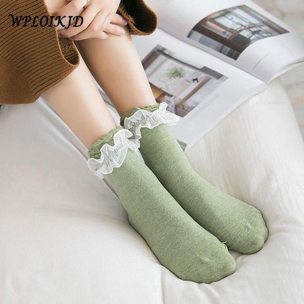 

socks & hosiery [wploikjd] harajuku lace japanese princess mesh hubble-bubble skarpetki damskie chaussette big silk sokken women, Black;white