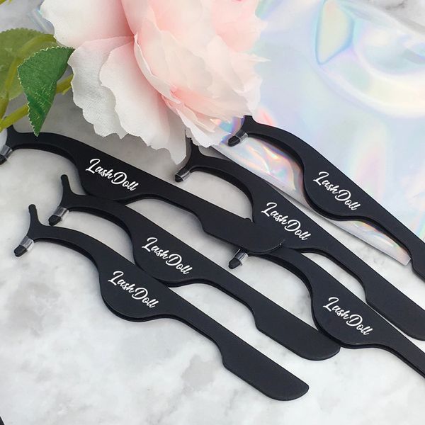 

multifunctional false eyelashes tweezers stainless auxiliary eyelash curler eye lash applicator clip makeup tools custom logo