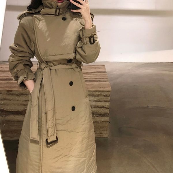 

women parka bandage warm iiiing long womens winter jackets coats black khaki vintage long coats new fashion sxey dg138 201028