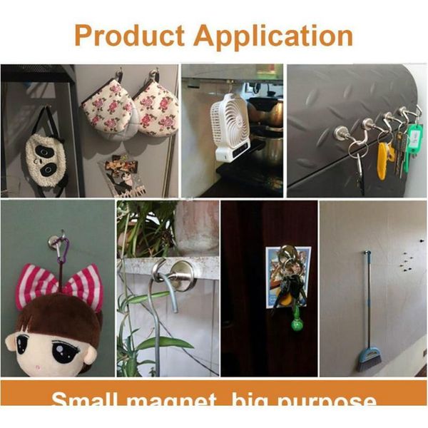 

heavy duty magnetic hook, strong neodymium magnets hook for home, kitchen, workplace,etc ,d16mm hold up to 80pounds, p jllres