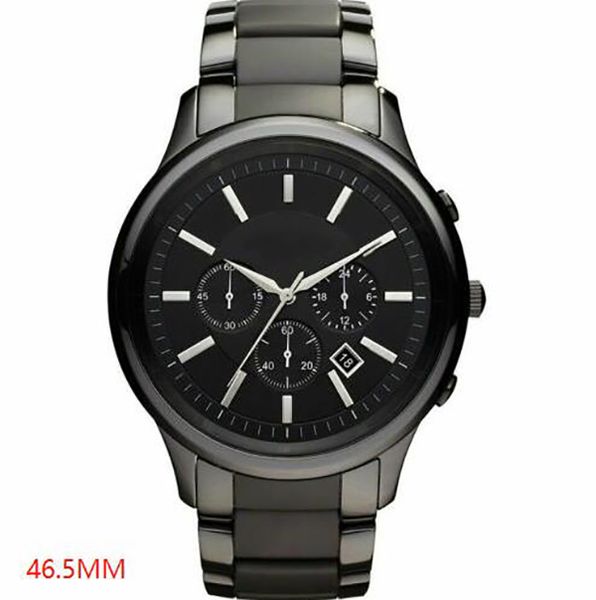 

2020 new fashion men mens wristwatch ar1451 ar1452 ceramic quartz watch chronograph ar watch, Slivery;brown