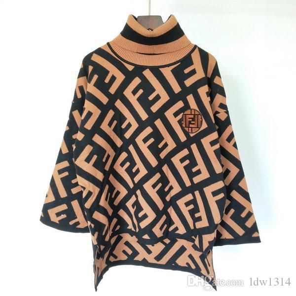 

2020 женщин свитер повседневная мода свитер женский свитер f письмо свитера осень и зима женские прыгуна дизайнерские джамперы, Black