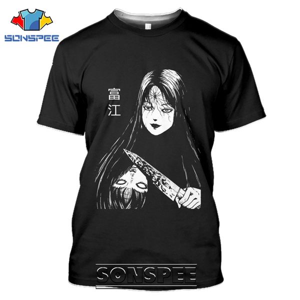 

junji ito japanese horror aesthetic anime 3d print shirts horror graphic anime men clothing