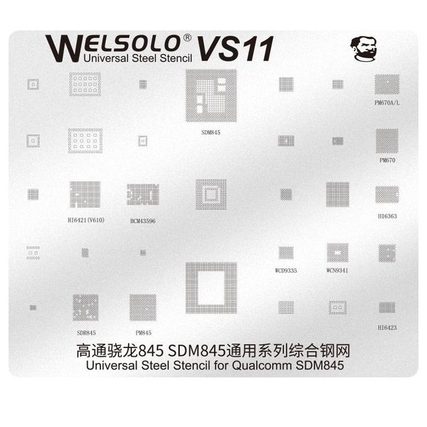 

mechanic bga reballing stencils kit steel net for huawei smartphones emmc qualcomm chip soldering tool solder template