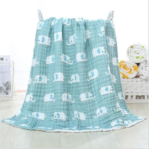 

105cm*105cm soft breathable 6 layers gauze baby blankets swaddling for babies wrap 100% cotton infants baby muslin blankets y201009