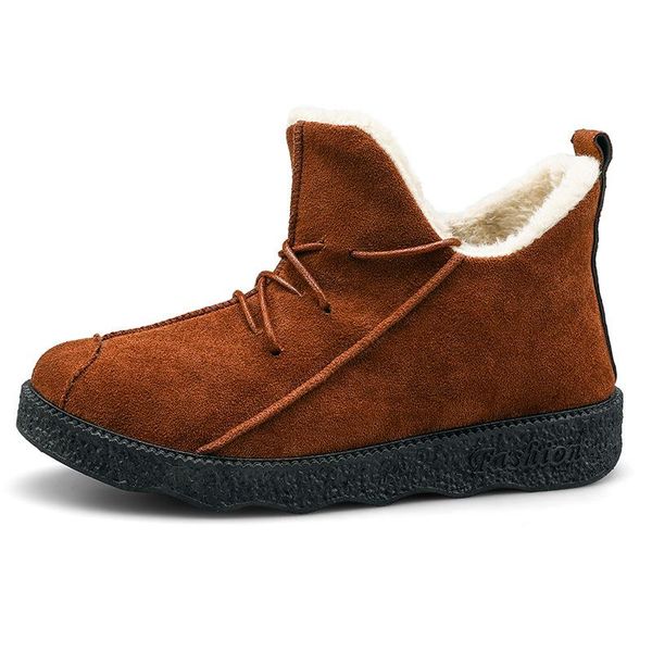 

winter boots women trendy flat bottom plus velvet keep warm comfortable wear-resistant round head undefined snow cotton boots, Black