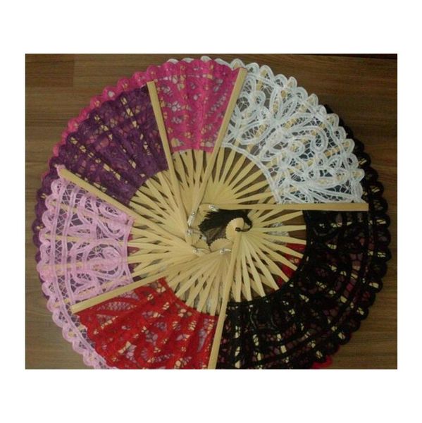 

eco-friendly arts vintage palace style handmade ivory battenburg lace embroidery wedding 27cm fan woman hand jllnhp insyard