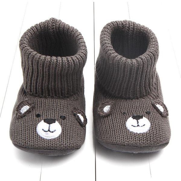 

winter newborn baby knit snow boots keep warm toddler girls cute cartoon bear shoes first walker infant boys footwear