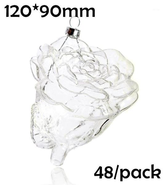 

party decoration diy paintable clear christmas ornament 120mm glass rose, 48/pack1