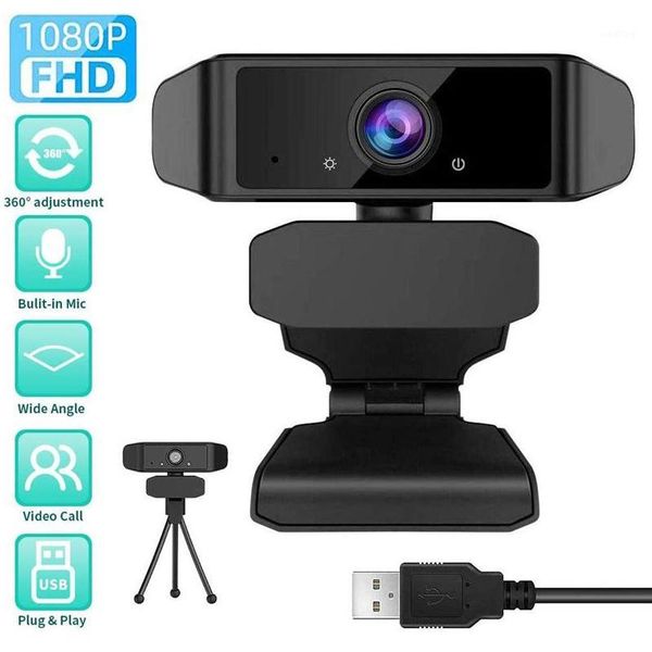 

1080p high speed webcam with microphone rotatable auto focus web camera for live broadcast video conference recording work1