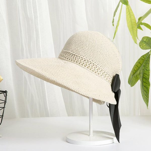 

wide brim hats iwinter 2021 sun hat bohemian style straw summer for women with leisure beach, Blue;gray