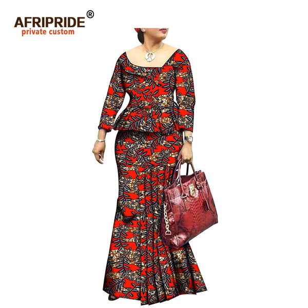 

2021 african dresses women afripride ankara print large size cotton dress batik cloth private custom s1825074, Black;gray