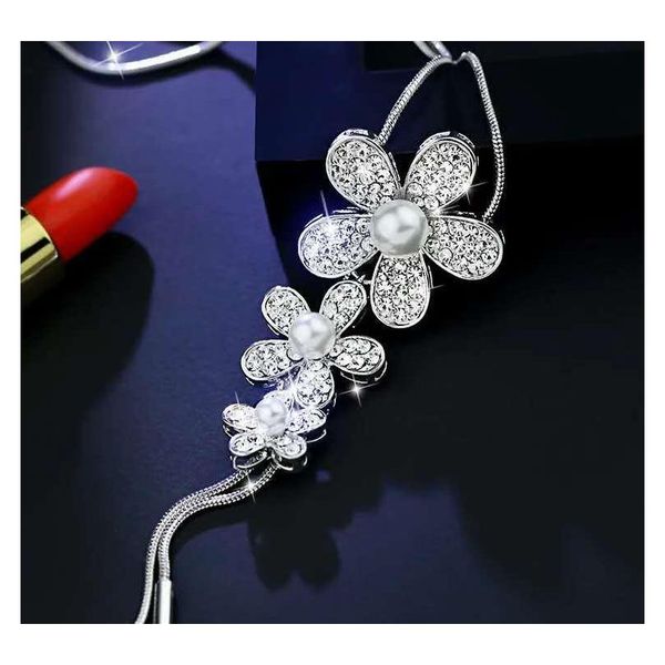 

new sweater chain stone long necklaces pendants jewelry flower key bear waterdrop austrian crystal fashion p wmtdda footballshoe, Silver