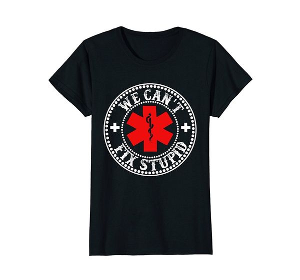 

sport brand new 2019 summer mens short sleeve ems we can't fix stupid t-shirt funny gift emt medic rescue tee