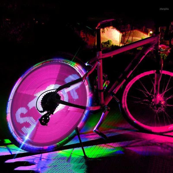 

bike lights bicycle light 64 led wheel spoke waterproof road smart lamp double-sided display pattern tools1