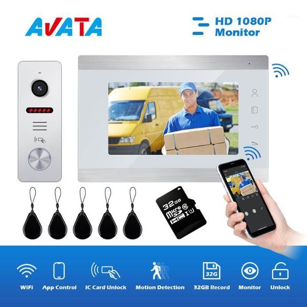 

video door phones wifi intercom wireless telephones for the home doorbell intercoms apartment 7 inch 1080p monitor app control1