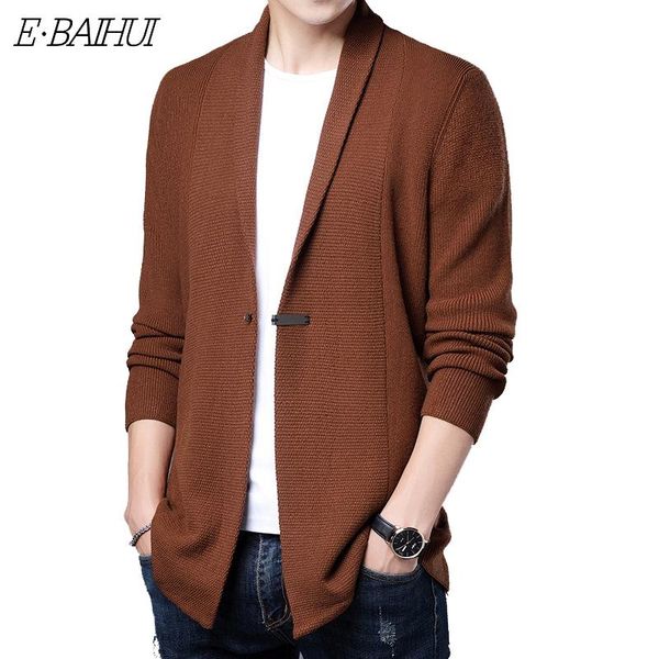 

men's sweaters e-baihui autumn knitwear thin sweater small jacket fashion trend pure color knitted cardigan -3xl, White;black