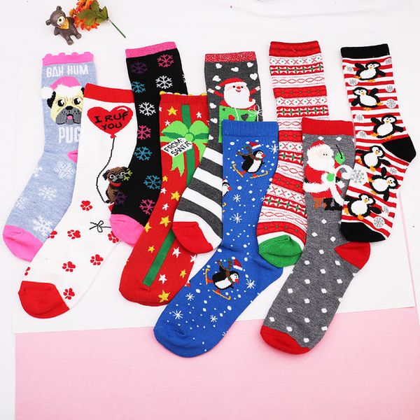 

girl casual cotton happy harajuku christmas socks colorful funny gift