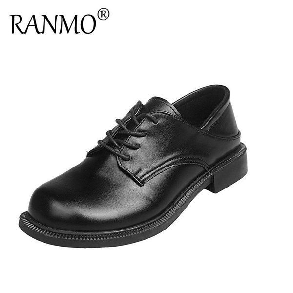 

professional small leather shoes women's single shoes 2020 new student mid-heel thick heel increase autumn large size loafers, Black
