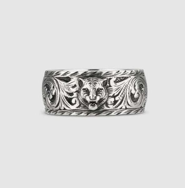 

gu jia double g tai silver make old tiger head ring men women brand jewelry gift website the same style original packaging