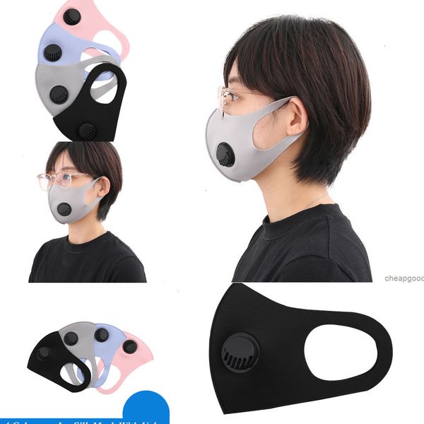 

uhkmuin stock cotton dustproof anti pm2.5 pollution face mask valve 3-layers with breath wide straps washable reusable muffler 1