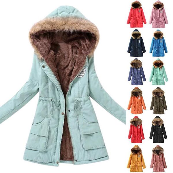 

nibesser 2019 parka women jacket women winter coat warm hooded parka female jacket long coat parkas 16 colour 1, Black