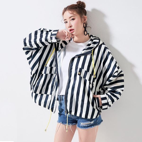 

women's trench coats fashion office lady full sleeve coat for women british bat sleeved long european windbreakers striped fall overcoa, Tan;black