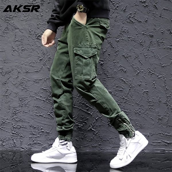 

new fashion men's cotton pants streetwear hip hop sweatpants joggers trousers tactical pants male cargo pants pantalones hombre lj20122, Black