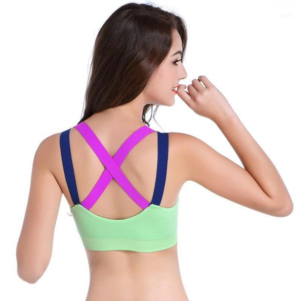 

fitness yoga bra push up sports bra women gym running padded underwear tank athletic vest breathable shockproof sport1, White;black