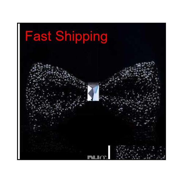 

new bow tie crystal bling butterfly knot for men wedding banquet feast club party bri qylwgo bdehome, Black;gray