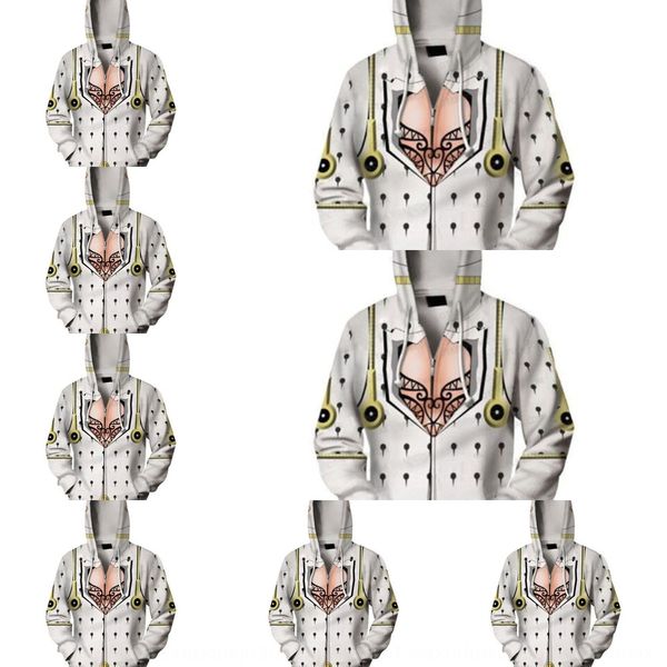 

bruno bugarati jojo's fantastic adventure zipper 3d printed cardigan hooded bruno bugarati jojo's fantastic adventure sportswear s, Black